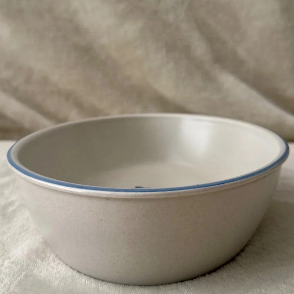 Pfaltzgraff Serving Bowl Blue Floral Stoneware Oval Farmhouse Cottage Vintage